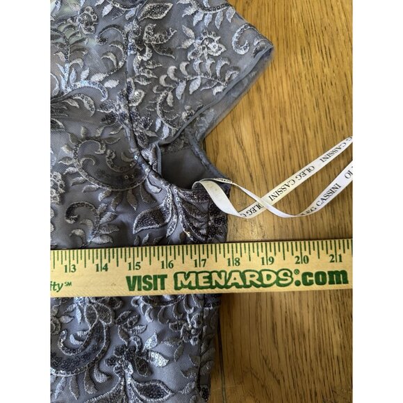 Oleg Cassini Elegant Embroidered Gown Size 12 Sequined Formal Wedding Designer - Picture 5 of 11